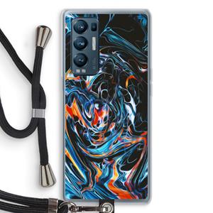 CaseCompany Black Unicorn: Oppo Find X3 Neo Transparant Hoesje met koord