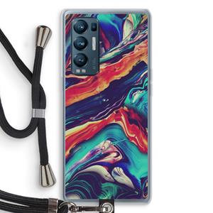 CaseCompany Chameleon Sun: Oppo Find X3 Neo Transparant Hoesje met koord