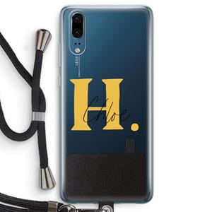 CaseCompany Amber Script: Huawei P20 Transparant Hoesje met koord