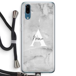 CaseCompany Ivory Marble: Huawei P20 Transparant Hoesje met koord