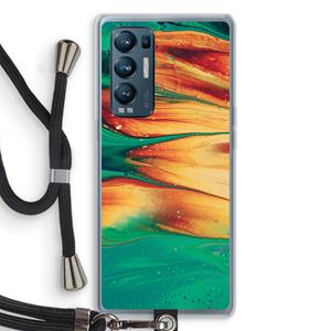 CaseCompany Green Inferno: Oppo Find X3 Neo Transparant Hoesje met koord