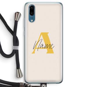 CaseCompany Amber Script: Huawei P20 Transparant Hoesje met koord