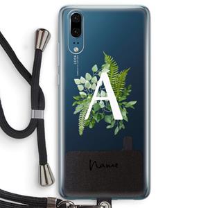 CaseCompany Green Brush: Huawei P20 Transparant Hoesje met koord