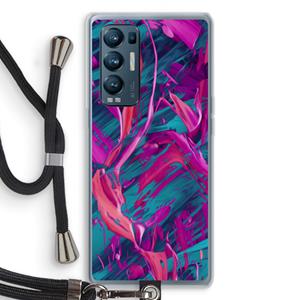 CaseCompany Pink Clouds: Oppo Find X3 Neo Transparant Hoesje met koord