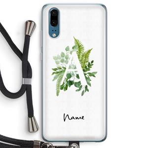 CaseCompany Green Brush: Huawei P20 Transparant Hoesje met koord