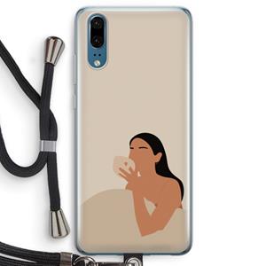 CaseCompany Fresh coffee: Huawei P20 Transparant Hoesje met koord
