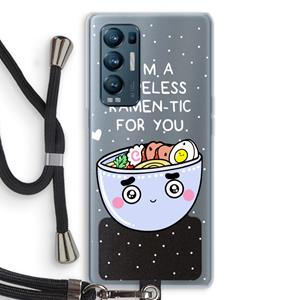 CaseCompany I'm A Hopeless Ramen-Tic For You: Oppo Find X3 Neo Transparant Hoesje met koord