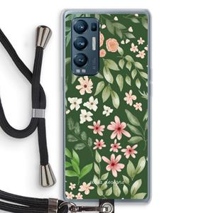 CaseCompany Botanical green sweet flower heaven: Oppo Find X3 Neo Transparant Hoesje met koord
