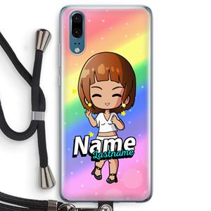 CaseCompany Chibi Maker vrouw: Huawei P20 Transparant Hoesje met koord