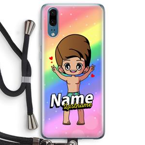 CaseCompany Chibi Maker man: Huawei P20 Transparant Hoesje met koord
