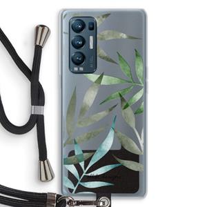 CaseCompany Tropical watercolor leaves: Oppo Find X3 Neo Transparant Hoesje met koord