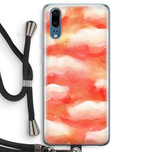 CaseCompany Lichte Wolken: Huawei P20 Transparant Hoesje met koord