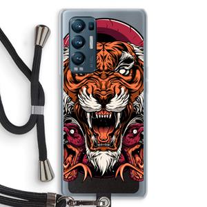 CaseCompany Tiger and Rattlesnakes: Oppo Find X3 Neo Transparant Hoesje met koord