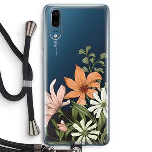 CaseCompany Floral bouquet: Huawei P20 Transparant Hoesje met koord