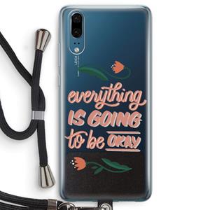 CaseCompany Optimistic flower girl: Huawei P20 Transparant Hoesje met koord