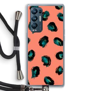 CaseCompany Pink Cheetah: Oppo Find X3 Neo Transparant Hoesje met koord