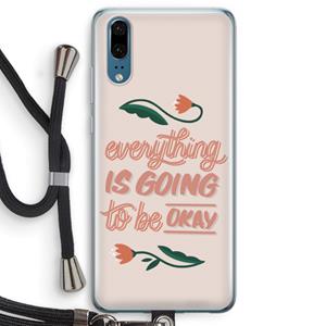 CaseCompany Optimistic flower girl: Huawei P20 Transparant Hoesje met koord