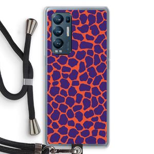 CaseCompany Purple Giraffe: Oppo Find X3 Neo Transparant Hoesje met koord