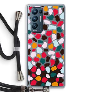 CaseCompany Colored Giraffe: Oppo Find X3 Neo Transparant Hoesje met koord