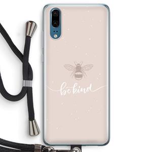 CaseCompany Be(e) kind: Huawei P20 Transparant Hoesje met koord