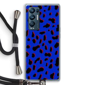 CaseCompany Blue Leopard: Oppo Find X3 Neo Transparant Hoesje met koord