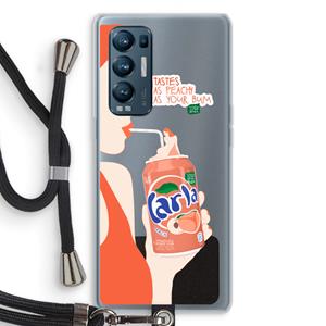 CaseCompany Peach please!: Oppo Find X3 Neo Transparant Hoesje met koord