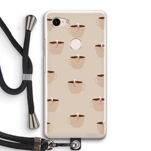 CaseCompany Morning coffee: Pixel 3 Transparant Hoesje met koord