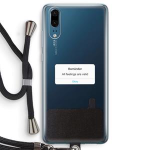 CaseCompany Reminder: Huawei P20 Transparant Hoesje met koord