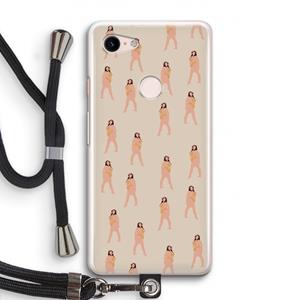 CaseCompany You're so golden: Pixel 3 Transparant Hoesje met koord