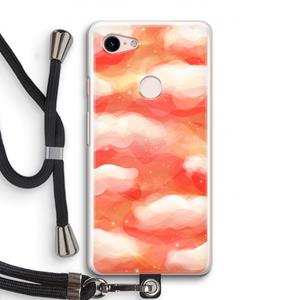 CaseCompany Lichte Wolken: Pixel 3 Transparant Hoesje met koord