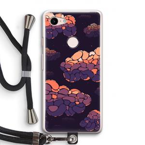 CaseCompany Patroon Wolken: Pixel 3 Transparant Hoesje met koord
