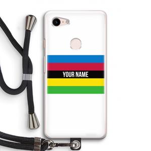 CaseCompany WK Wielrennen: Pixel 3 Transparant Hoesje met koord