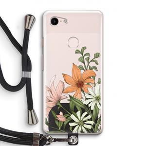 CaseCompany Floral bouquet: Pixel 3 Transparant Hoesje met koord