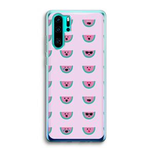 CaseCompany Smiley watermeloenprint: Huawei P30 Pro Transparant Hoesje