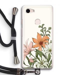 CaseCompany Floral bouquet: Pixel 3 Transparant Hoesje met koord
