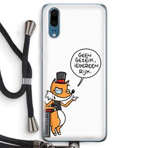 CaseCompany Geen Gezeik: Huawei P20 Transparant Hoesje met koord