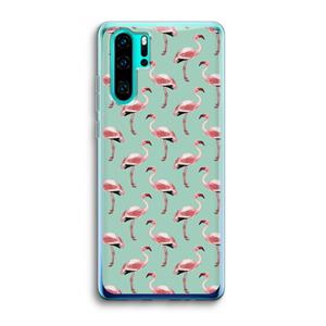 CaseCompany Flamingoprint groen: Huawei P30 Pro Transparant Hoesje