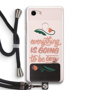 CaseCompany Optimistic flower girl: Pixel 3 Transparant Hoesje met koord
