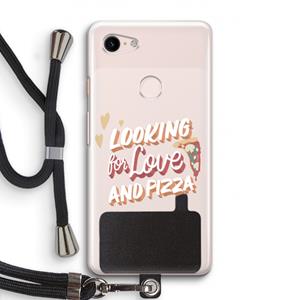 CaseCompany Pizza is the answer: Pixel 3 Transparant Hoesje met koord
