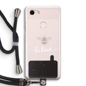 CaseCompany Be(e) kind: Pixel 3 Transparant Hoesje met koord