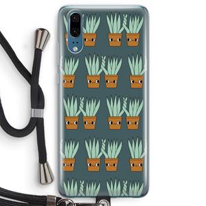 CaseCompany Sansevieria: Huawei P20 Transparant Hoesje met koord