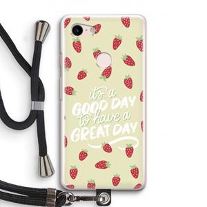 CaseCompany Don't forget to have a great day: Pixel 3 Transparant Hoesje met koord