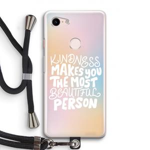 CaseCompany The prettiest: Pixel 3 Transparant Hoesje met koord