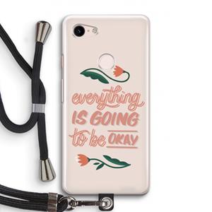 CaseCompany Optimistic flower girl: Pixel 3 Transparant Hoesje met koord