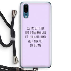 CaseCompany Gek: Huawei P20 Transparant Hoesje met koord