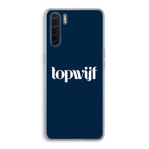 CaseCompany Topwijf Navy: Oppo A91 Transparant Hoesje