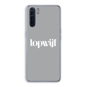 CaseCompany Topwijf Grijs Wit: Oppo A91 Transparant Hoesje