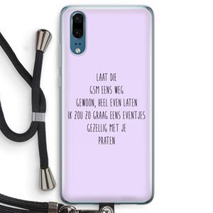 CaseCompany GSM: Huawei P20 Transparant Hoesje met koord