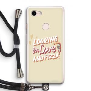 CaseCompany Pizza is the answer: Pixel 3 Transparant Hoesje met koord