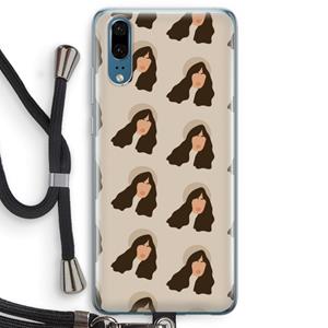 CaseCompany Bonjour mon amour: Huawei P20 Transparant Hoesje met koord